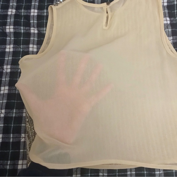 Forever 21 Sequin-Embellished Mesh-Back Tank Top Size Small EUC - Picture 4 of 5